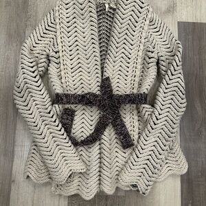 Moth Anthropologie Filamentous Chevron Cardigan Size M